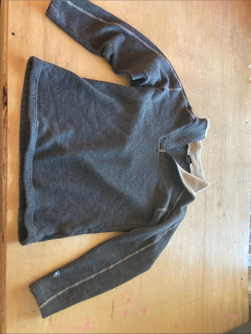 Kuhl Men's Charcoal Gray Quarter-Zip Pullover with white Collar